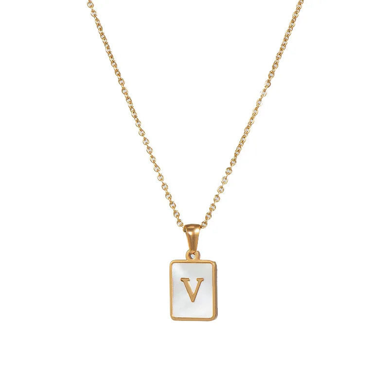 Nacre — Mother-of-Pearl Initial Necklace