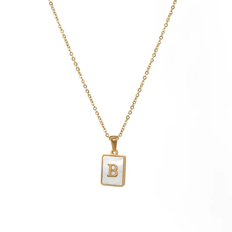 Nacre — Mother-of-Pearl Initial Necklace
