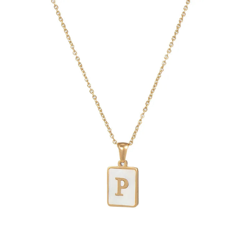 Nacre — Mother-of-Pearl Initial Necklace