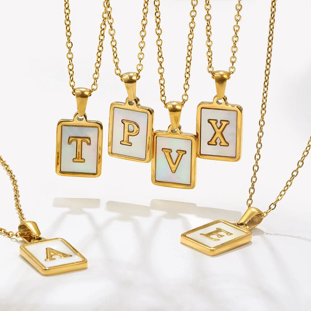 Nacre — Mother-of-Pearl Initial Necklace