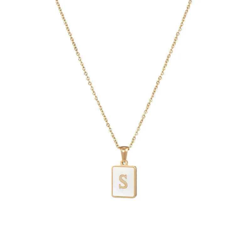 Nacre — Mother-of-Pearl Initial Necklace