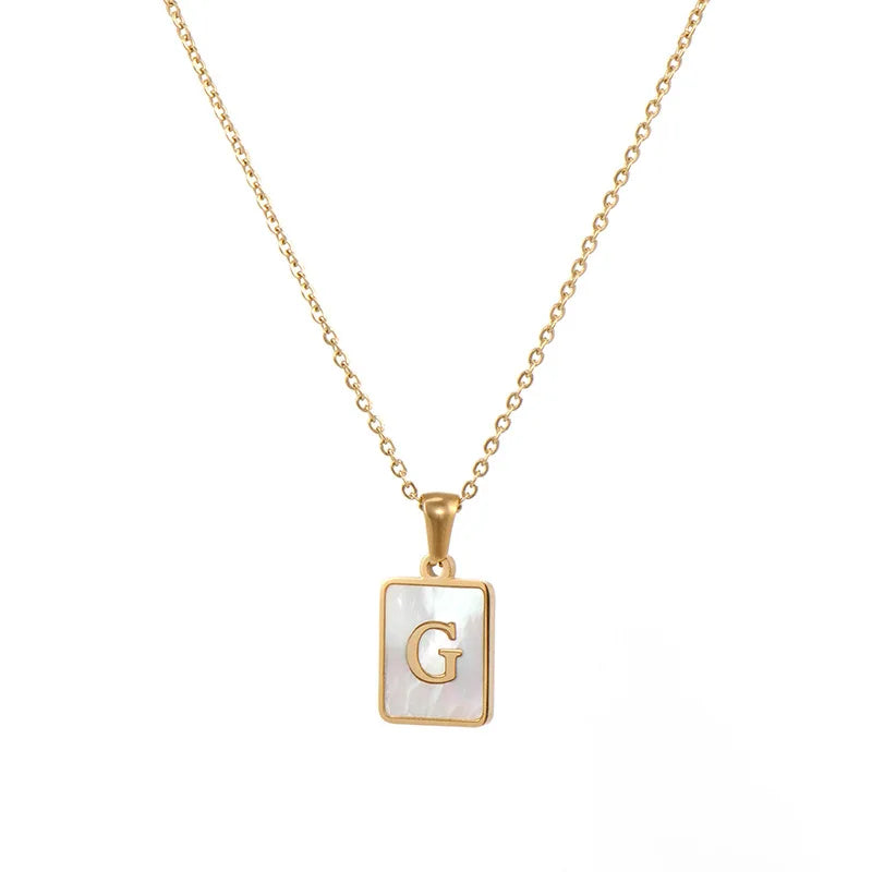 Nacre — Mother-of-Pearl Initial Necklace