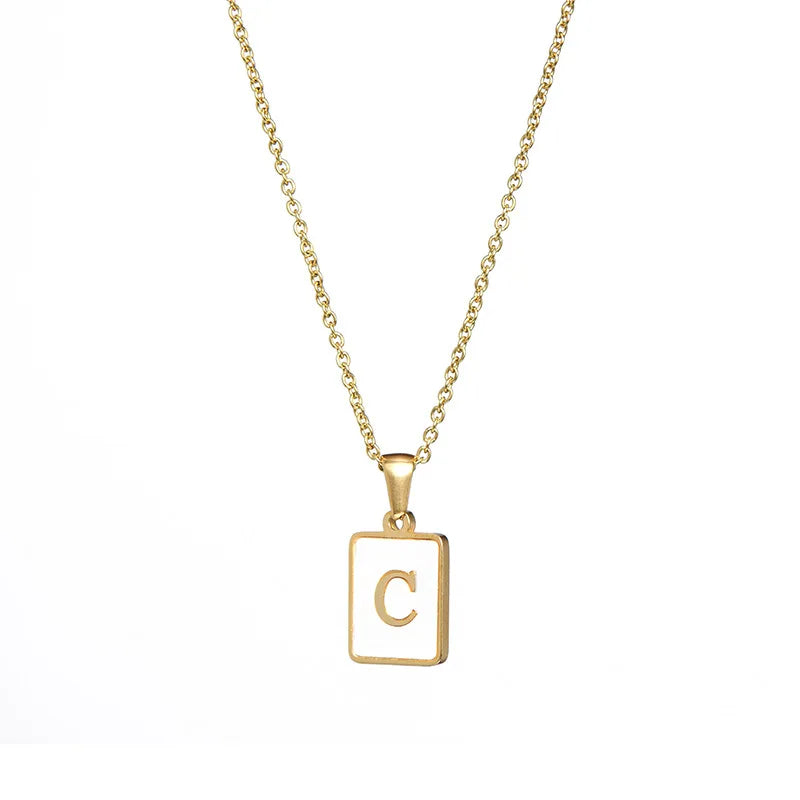Nacre — Mother-of-Pearl Initial Necklace