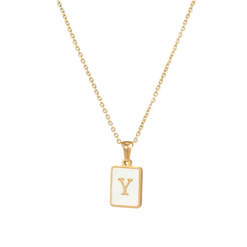 Nacre — Mother-of-Pearl Initial Necklace