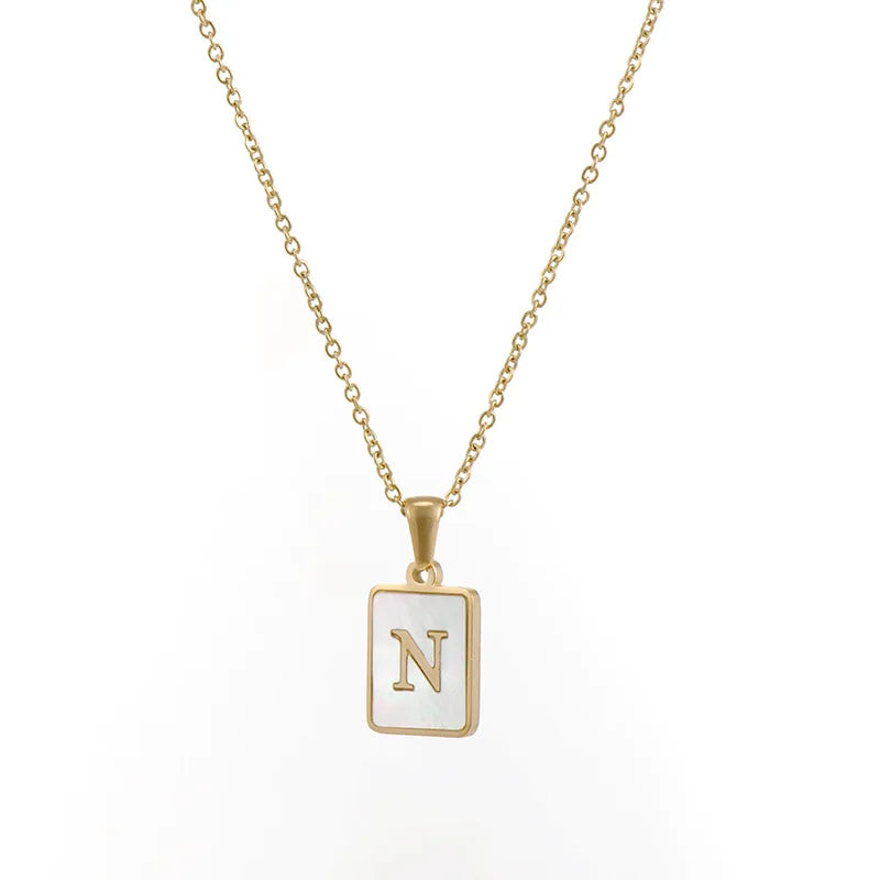 Nacre — Mother-of-Pearl Initial Necklace