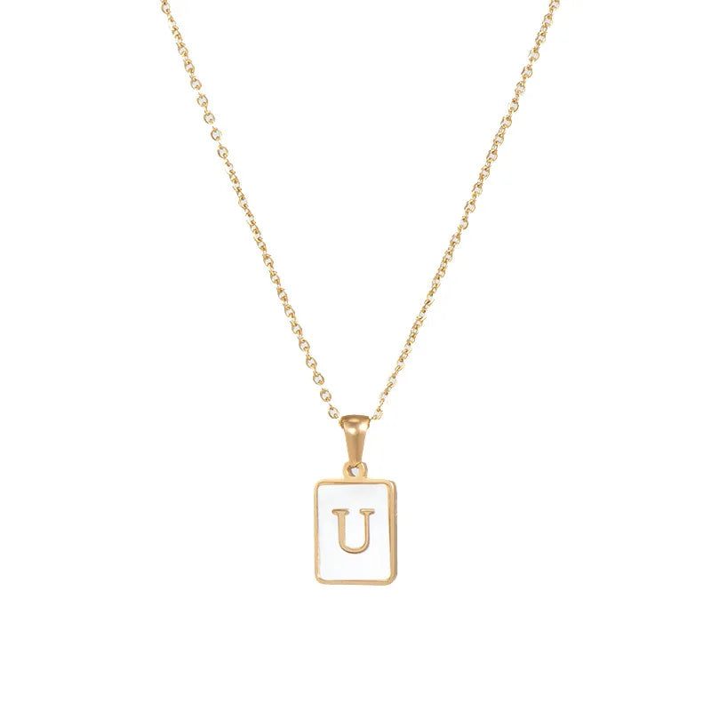Nacre — Mother-of-Pearl Initial Necklace