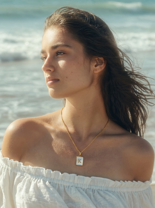 Nacre — Mother-of-Pearl Initial Necklace